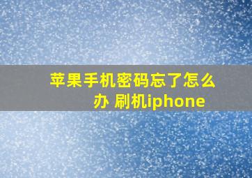 苹果手机密码忘了怎么办 刷机iphone